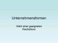 Unternehmensformen PowerPoint PPT Presentation