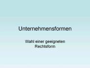 Unternehmensformen