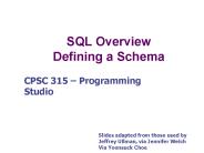 SQL Overview Defining a Schema