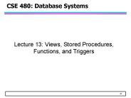 CSE 480: Database Systems