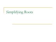Simplifying Roots