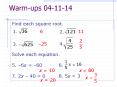 Warm-ups 04-11-14 PowerPoint PPT Presentation