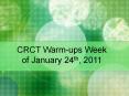CRCT Warm-Ups PowerPoint PPT Presentation