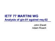 IETF 77 MARTINI WG Analysis of gin-01 against req-02
