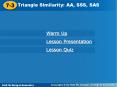 Triangle Similarity: AA, SSS, SAS PowerPoint PPT Presentation
