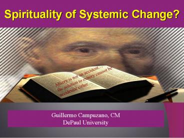 Spirituality of Systemic Change?