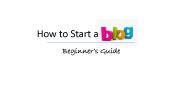 How to Start a Blog