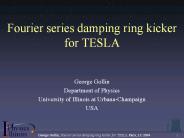 Fourier series damping ring kicker for TESLA