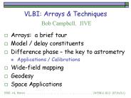 VLBI: Arrays