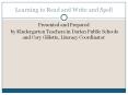 Learning to Read and Write and Spell PowerPoint PPT Presentation