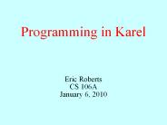 Programming in Karel