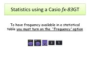 Statistics using a Casio fx-83GT