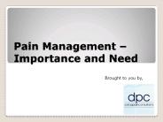 Necessity of Pain Management Clinics
