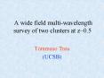 A wide field multi-wavelength survey of two clusters at z~0.5 PowerPoint PPT Presentation