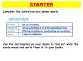 STARTER PowerPoint PPT Presentation
