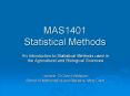 MAS1401 Statistical Methods PowerPoint PPT Presentation