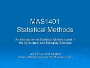 MAS1401 Statistical Methods