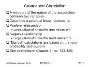 Covariance/ Correlation