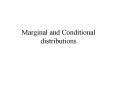 Marginal and Conditional distributions PowerPoint PPT Presentation