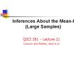 Inferences About the Mean-I (Large Samples) PowerPoint PPT Presentation