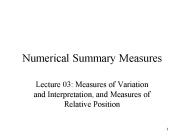 Numerical Summary Measures