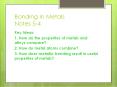 Bonding in Metals Notes 5-4 PowerPoint PPT Presentation