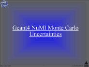 Geant4 NuMI Monte Carlo Uncertainties