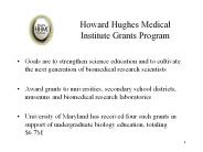 Howard Hughes Medical Institute Grants Program