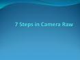 7 Steps in Camera Raw PowerPoint PPT Presentation