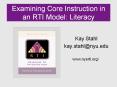 Examining Core Instruction in an RTI Model: Literacy PowerPoint PPT Presentation