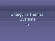 Energy in Thermal Systems