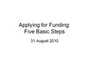 Applying for Funding: Five Basic Steps