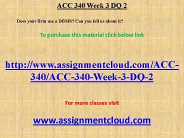 ACC 340 Week 3 DQ 2