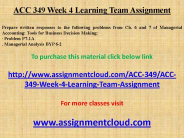 ACC 349 Week 4 Learning Team Assignment