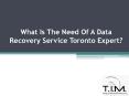 What Is The Need Of A Data Recovery Service Toronto Expert? PowerPoint PPT Presentation