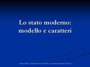 Lo stato moderno: modello e caratteri