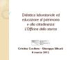Didattica laboratoriale ed educazione al patrimonio e alla cittadinanza: L PowerPoint PPT Presentation