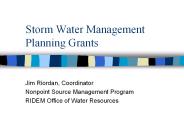 Storm Water Management Planning Grants