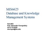 MIS6625 Database and Knowledge Management Systems