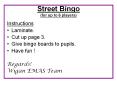 Street Bingo (for up to 6 players) PowerPoint PPT Presentation