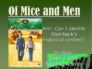 Of Mice and Men