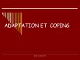 ADAPTATION ET COPING PowerPoint PPT Presentation