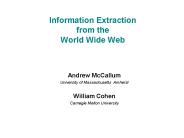 Information Extraction from the World Wide Web