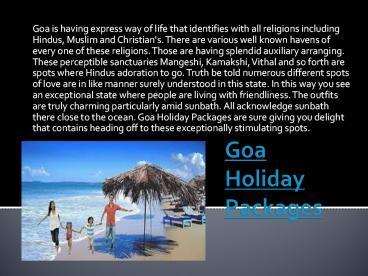Goa Holiday Packages