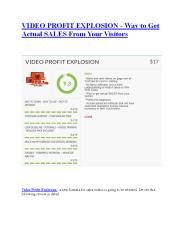 Video Profit Explosion Review and GIANT Bonus