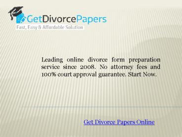 Get Online Divorce Papers In Florida