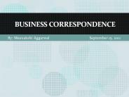 BUSINESS CORRESPONDENCE