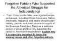 Forgotten Patriots Who Supported the American Struggle for Independence PowerPoint PPT Presentation