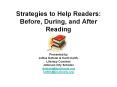 Strategies to Help Readers: Before, During, and After Reading PowerPoint PPT Presentation