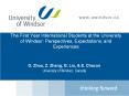 The First Year International Students at the University of Windsor: Perspectives, Expectations, and Experiences PowerPoint PPT Presentation